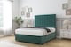 image 2 of Sloomy Kansas Emerald Plush Divan Bed With Mattress No Drawers With 54" Floor Standing Headboard 3' Single | Green | Emerald | Single | 1