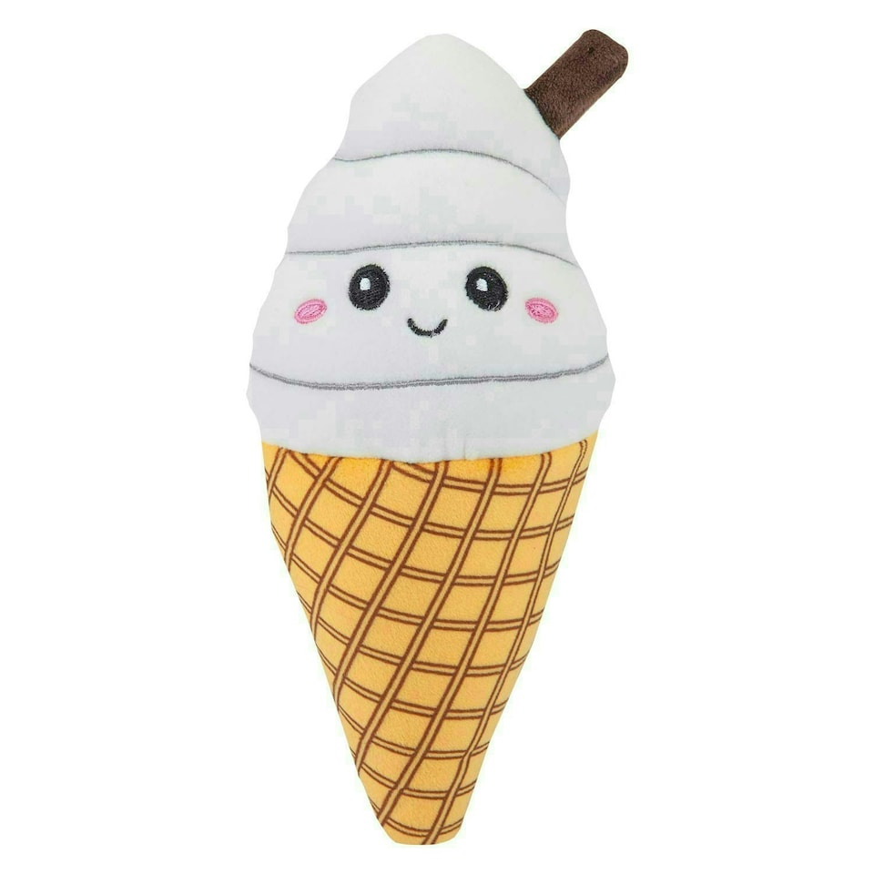 image 1 of Ice Cream Soft Toy Cute Plushie Huggable Cuddly Stuffed Toy 16cm White
