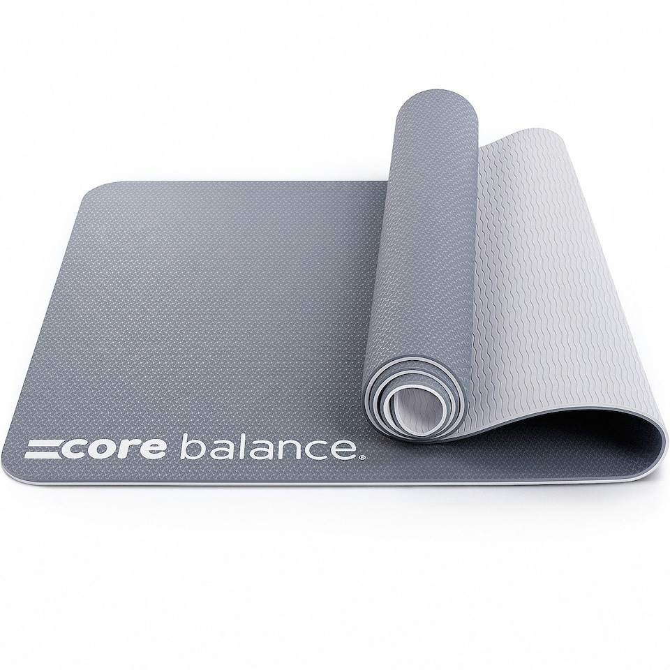 image 1 of TPE Yoga Mat with Strap (6mm Thick) - Grey