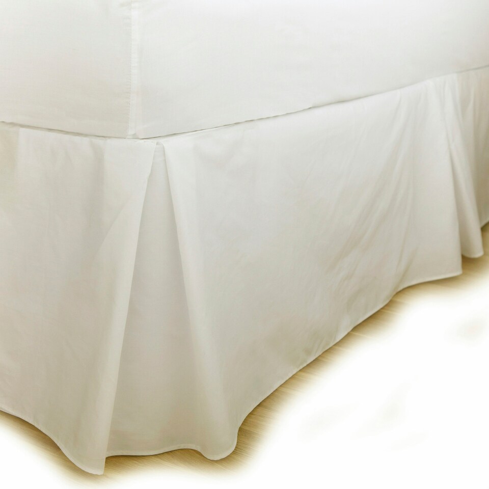 Martex Percale Centre Pleated Platform Valance Sheet Single Bed Ivory Single Cream | Ivory | Single