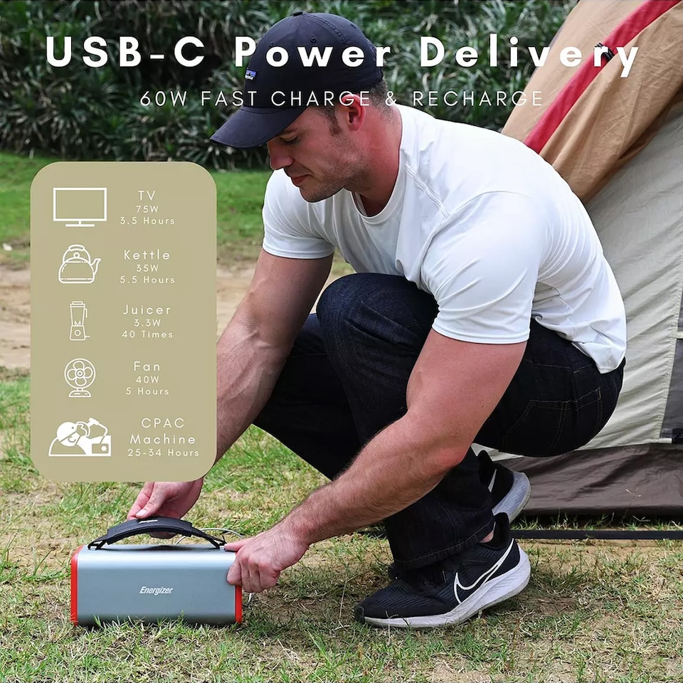 image 1 of Energizer 240Wh Power Station Black