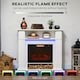 image 3 of HOMCOM Electric Fireplace with RGB LED Lights, Realistic Flame Effect & 3 Brightness Levels, 1800W Inset Electric Fire and Mantel Reach up to 30 m² Space with 2 Remote & Timer for Living Room, White