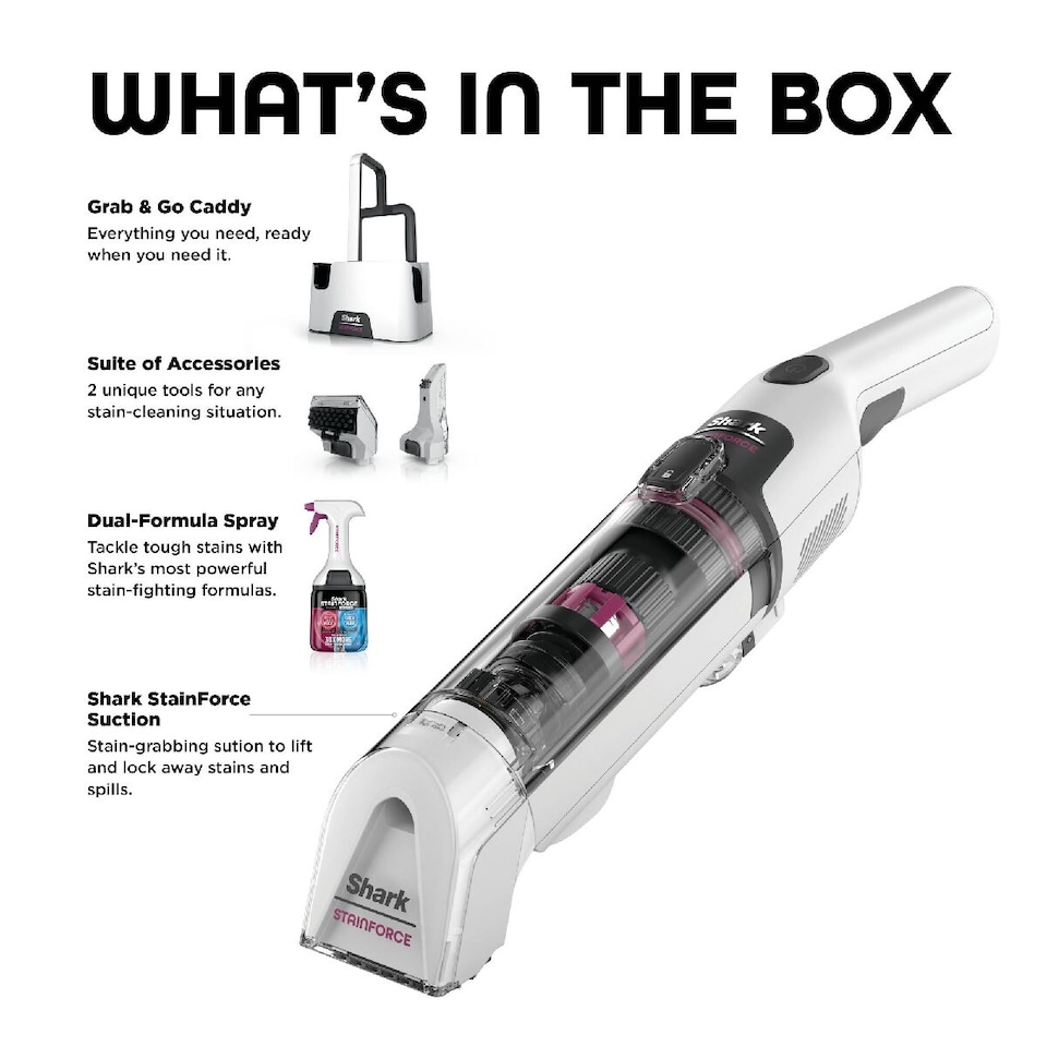 image 1 of Shark StainForce Cordless Stain Destroying Spot Cleaner White HX100UKT