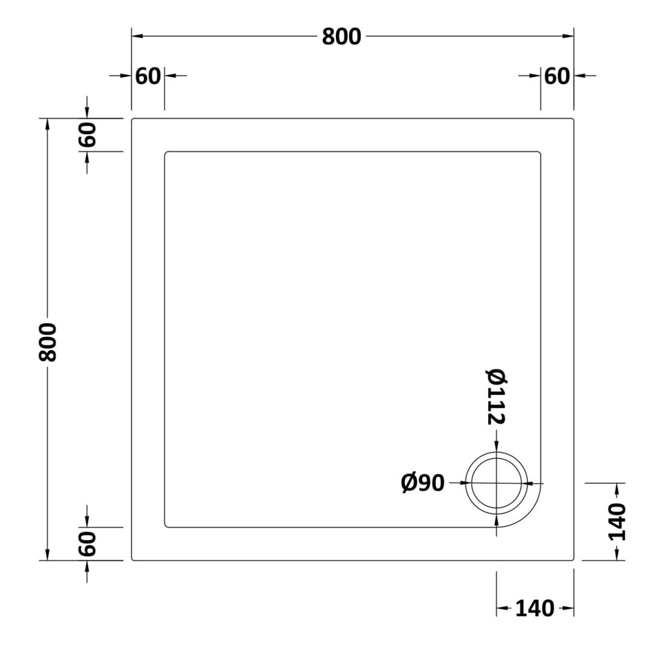 image 1 of Balterley Premium Square Shower Tray | White | White | 1
