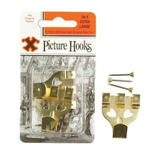 X Picture Hooks No 4 Brass Plated 2pk - One Colour - One Size