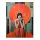 image 3 of Womens Troubles Orange Moon Portrait Home Decor Black Framed Wall Art Print A4