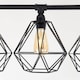 image 5 of ValueLights Luiggi 5 Way Black Ceiling Bar Diablo Black Wire Shades and Bulbs