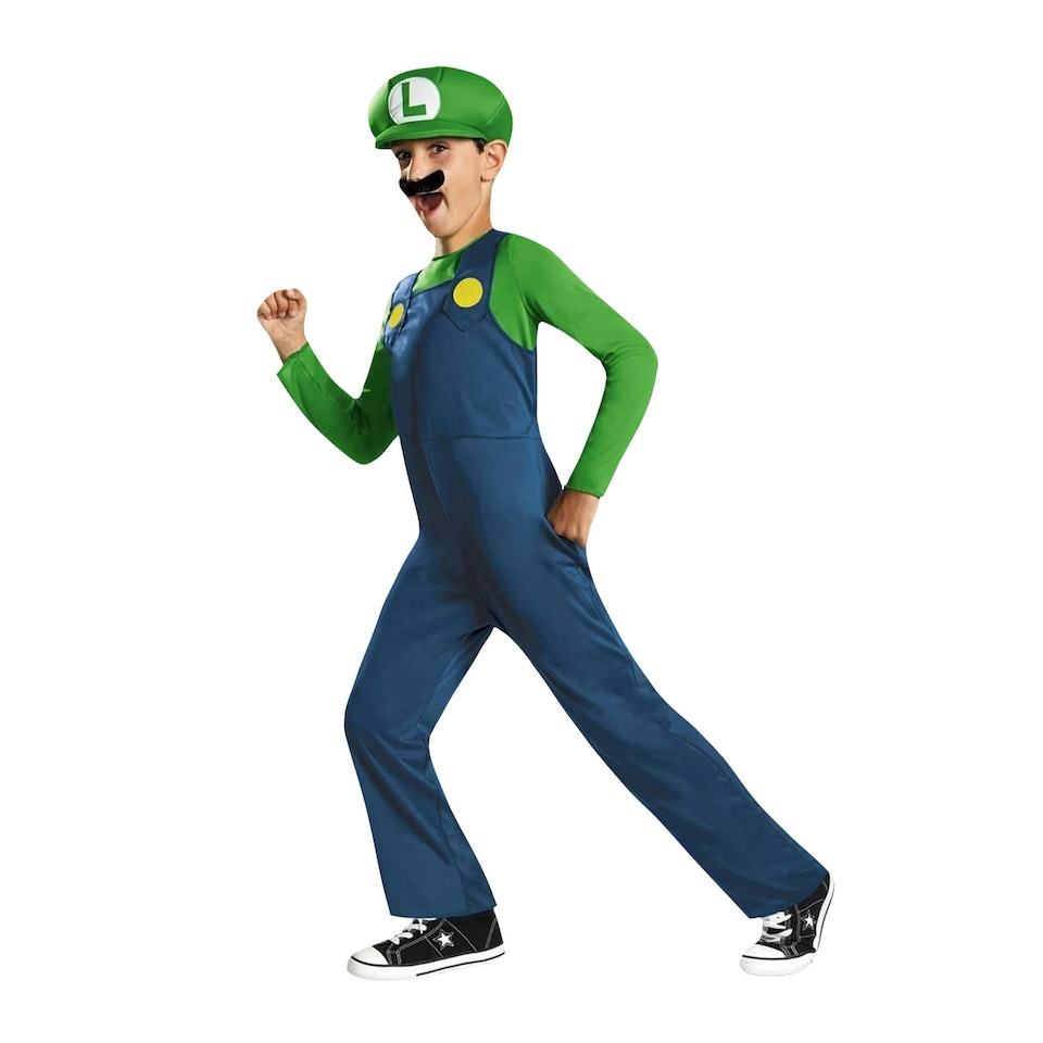 image 1 of Super Mario Boys Luigi Costume Set - Blue/Green - 4-6 Years 4