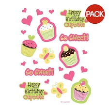 Creative Party Sweet Treats Happy Birthday Sticker Sheet (Pack of 4) - Multicoloured - One Size