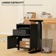 image 3 of HOMCOM 60cm Filing Cabinet with Drawers and Open Shelf, Black