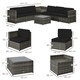 image 7 of Outsunny 8Pcs Patio Rattan Sofa Set Garden Furniture Side Table w/ Cushion