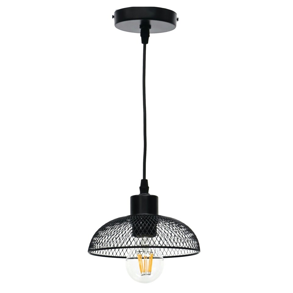 image 1 of Set of 2 Cassidy - Small Black Mesh Ceiling Pendant Lights Black
