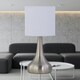 image 4 of Romana - Brushed Chrome Touch Operated Table Lamp with White Pleated Shade Silver | White