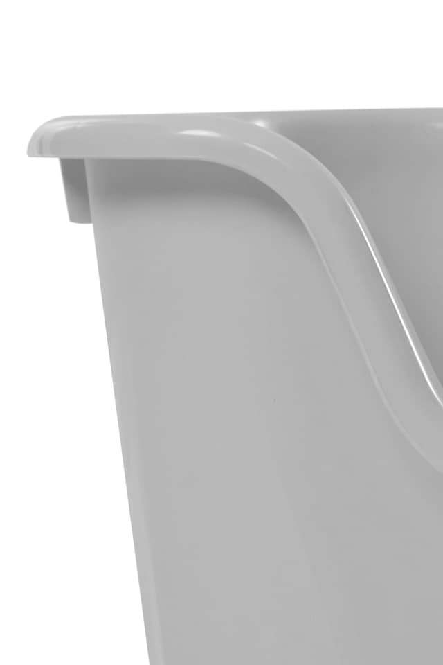 image 1 of Living and Home Open Top Cat Litter Box with Scoop | Grey