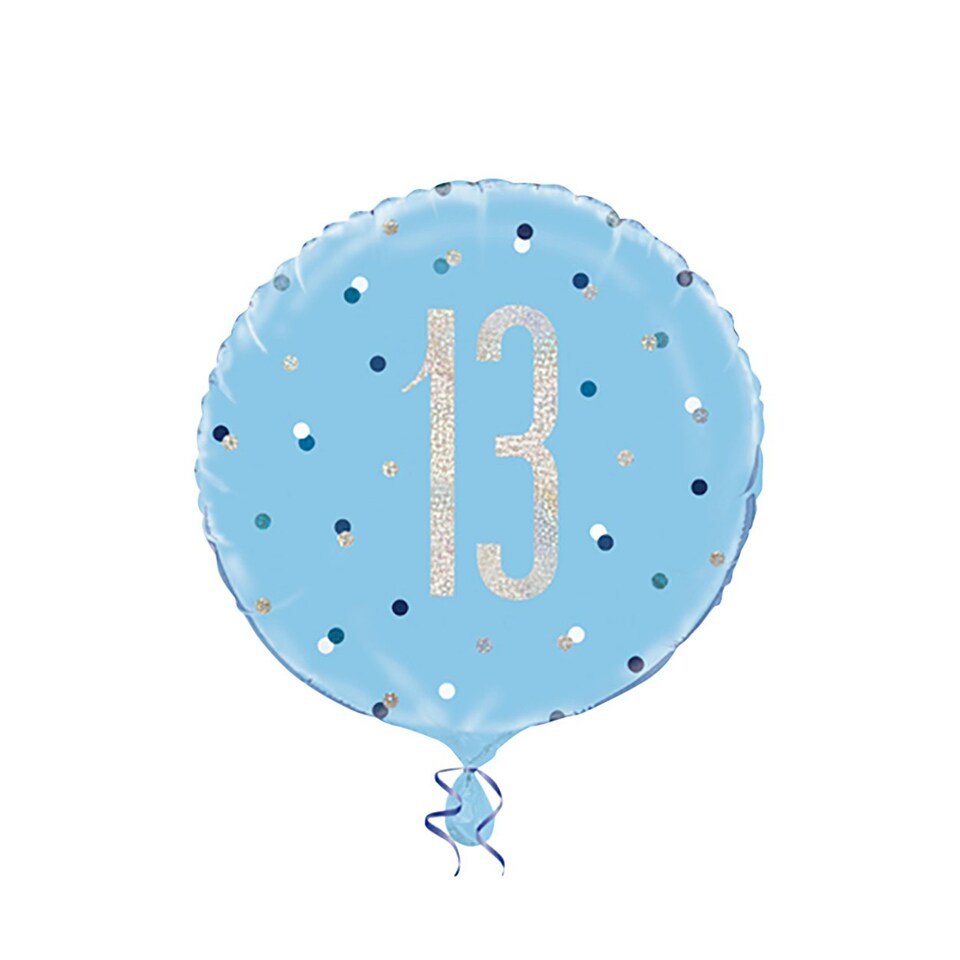 image 1 of Unique Party Glitz Prismatic Age Foil Balloon - Blue - 100