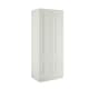 image 1 of Classic Square Panel White Double Wardrobe with Shelves White
