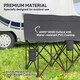 image 7 of Outsunny 6 Seater Folding Bench Camping Chair with Cup Holder, Charcoal Grey Grey | Charcoal grey