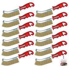 Brass Wire Brush Bulk Pack of Wire Brushes Metal Bristles for Rust Removal - Pack of 12
