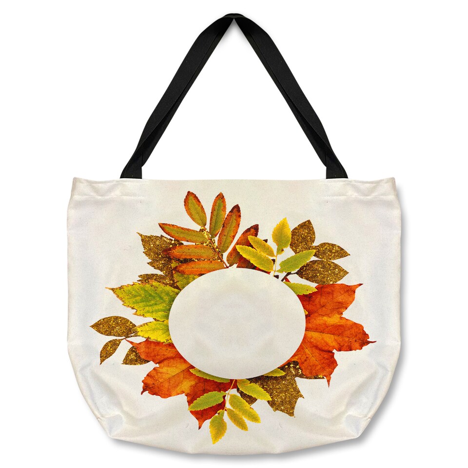 Circled Autumn Leaves Tote bat | Multi