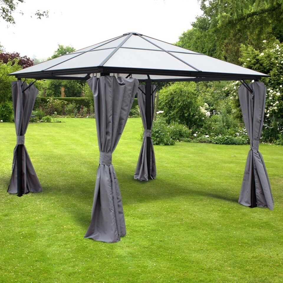 image 1 of Peninsula Polycarbonate Gazebo - L260 x W260 x H260 cm - Grey