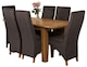 image 1 of Hampton 120-160cm Oak Extending Dining Table and 6 Lola Fabric Chairs | Black | Black