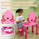 image 6 of AIYAPLAY Kids Dressing Table with Mirror and Stool, Kids Vanity Table Make Up Pretend Play Toys with Light, Music, 15 Accessories, for Ages 3-6 Years, Pink