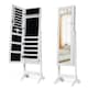 image 1 of COSTWAY Freestanding Jewelry Cabinet Lockable Armoire w/Mirror White