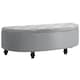 image 1 of HOMCOM Semi-Circle Storage Ottoman Bench Tufted Upholstered Accent Footrest Grey