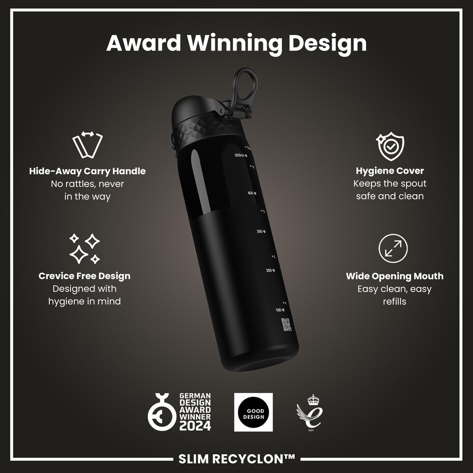 image 1 of Leak Proof Slim Water Bottle, BPA Free, 500ml (18oz)