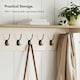 image 6 of VonHaus Coat Hooks Wall Mounted with Shelf and 7 Double Hooks Cream | One Size