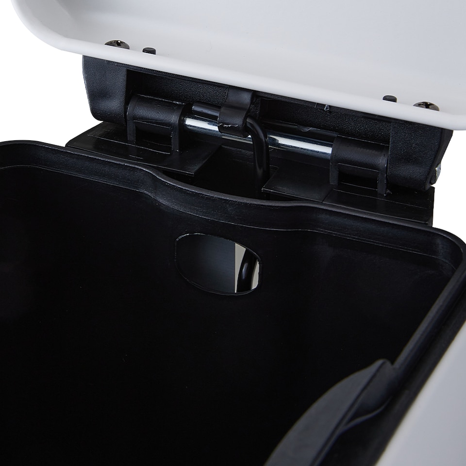 image 1 of Living and Home 6L Smudge-Resistant Rubbish Bin With Foot Pedal | White