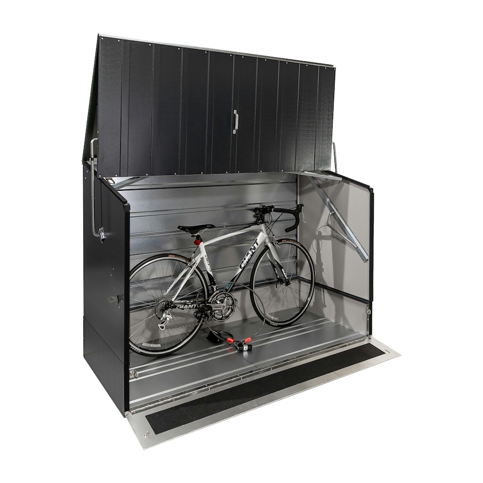 image 1 of Trimetals ProtectaCycle Secure Bike Store with Ramp – Police Approved - Fits up to 3 Adult Bikes Grey
