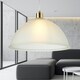 image 4 of First Choice Lighting Frosted Ribbed Glass with Satin Brass Ceiling Pendant Bronze | White