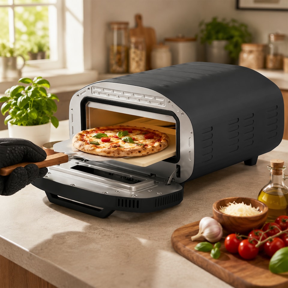 image 1 of HOMCOM Pizza Oven Indoor, 12 Inch Electric Countertop Pizza Maker, 2200W