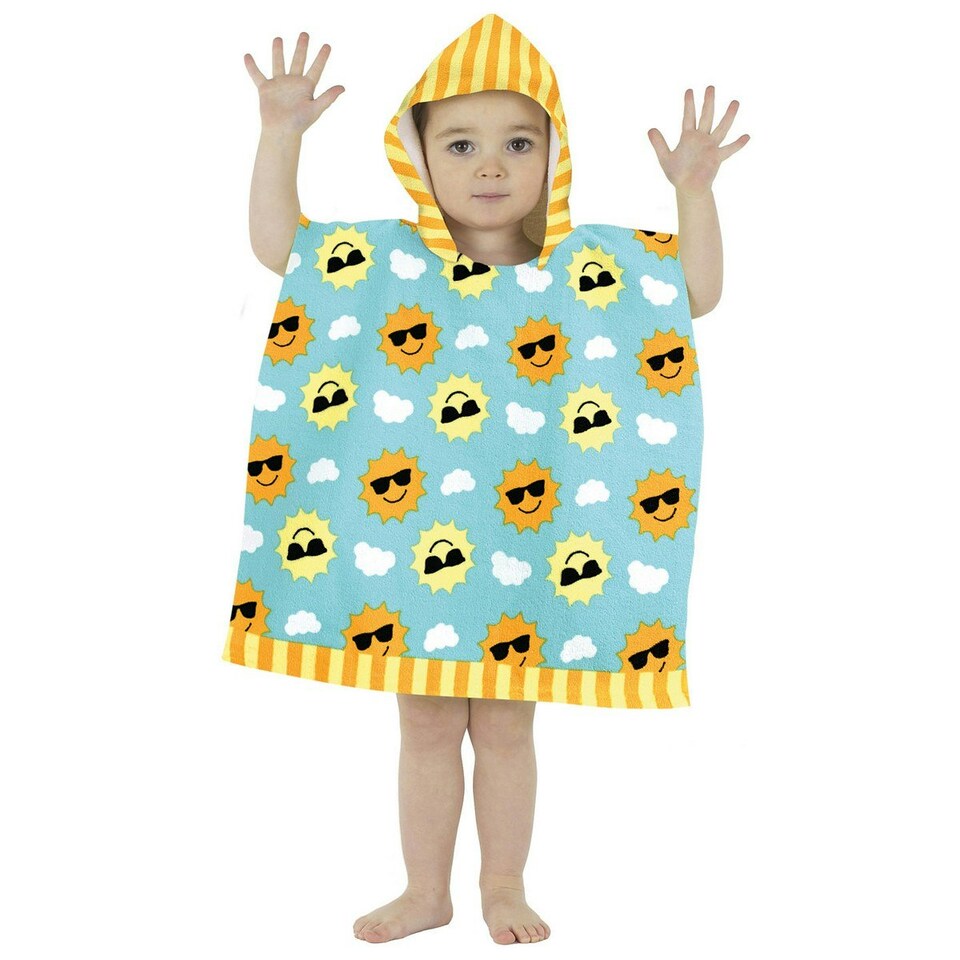 image 1 of Home & Living Childrens/Kids Sun Hooded Towel - Blue/Yellow/Orange - 1.5-3 Years Blue