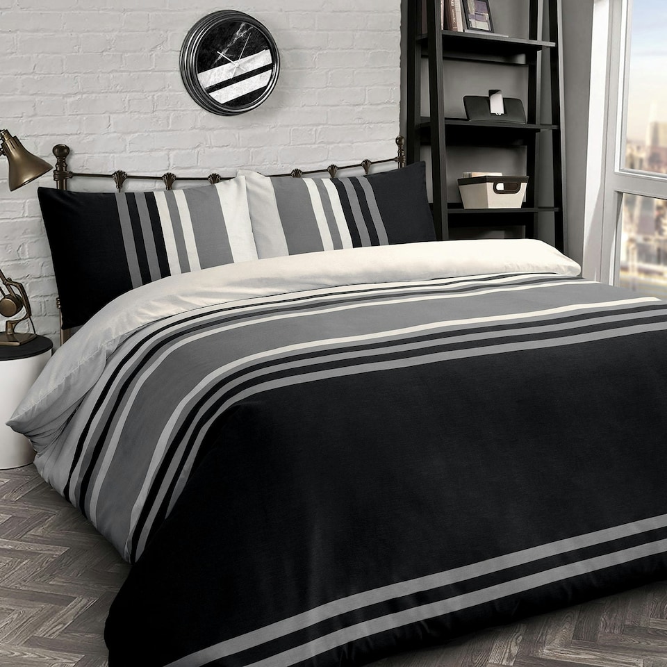 image 1 of Velosso Tonal Printed Cotton Blend Duvet Cover and Pillowcase Set Brown | King