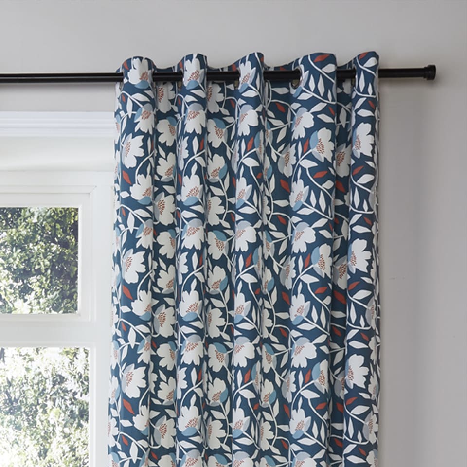 image 1 of Fusion Luna Eyelet Curtains Teal