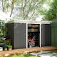 image 9 of Outsunny 9ft x 4ft Metal Garden Shed, Outdoor Tool House with Foundation Kit, Ventilations and Double Doors, Dark Grey
