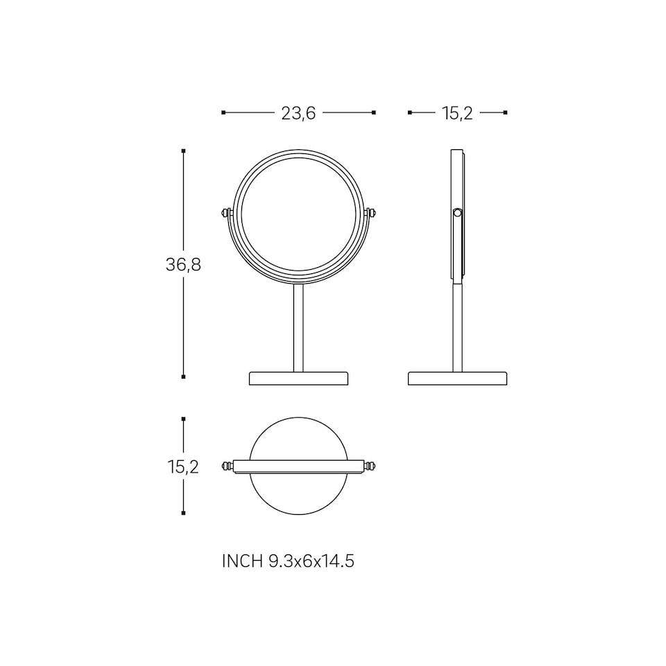 image 1 of Cosmic Tabletop Magnifying Mirror w/ Durable Resistant for Bathroom, Light Grey