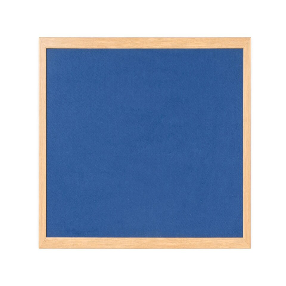 Bi-Office Earth-It Blue Felt Noticeboard Oak Wood Frame 600x900mm - FB0743233