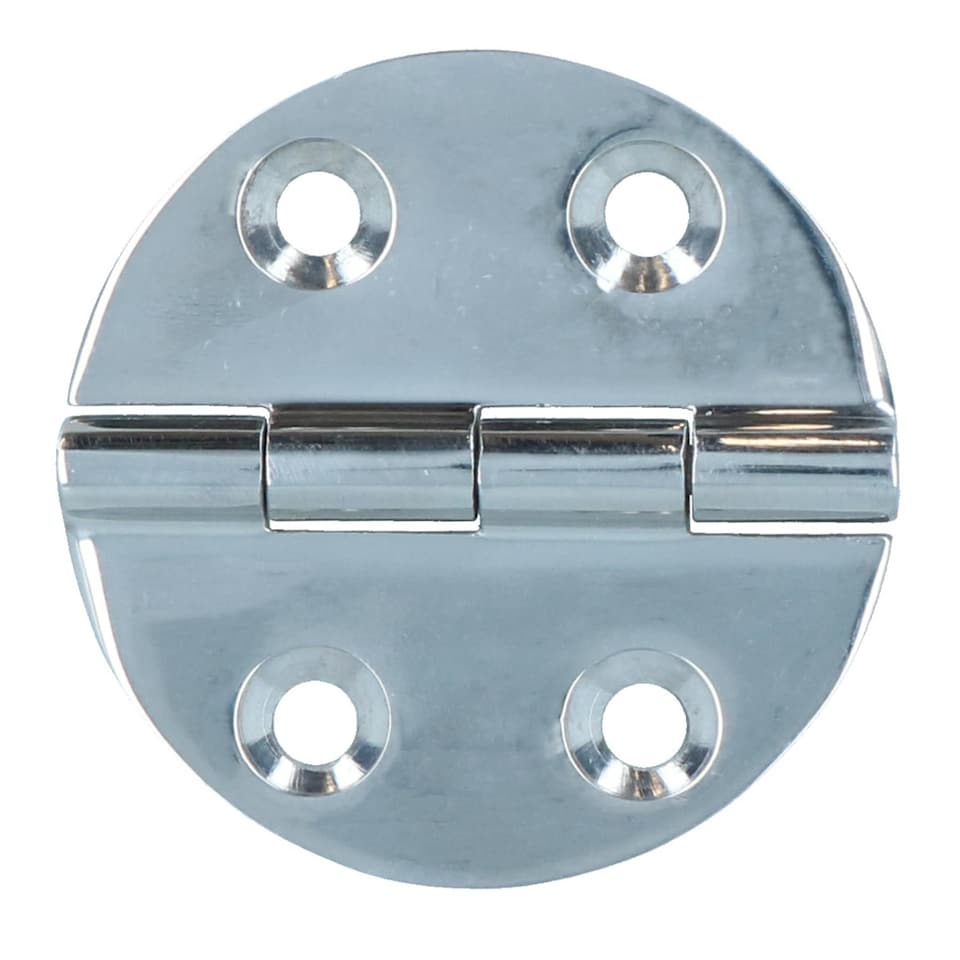 image 1 of Polished Door Circular Hinge 10 Pack Stainless Steel 64mm diameter 316 Marine Cabin