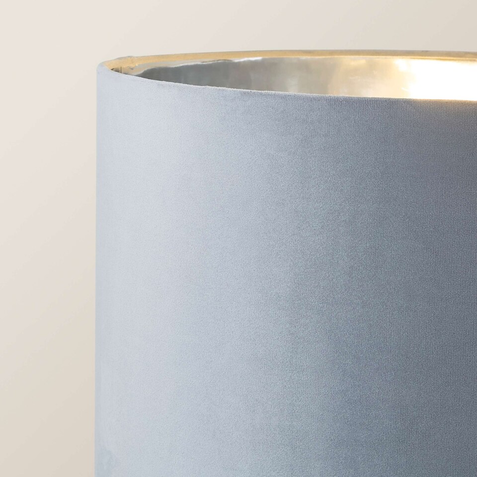 image 1 of ValueLights Marissa Black Stacked Ball Floor Lamp Grey Velvet Chrome Shade | Black