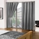 image 2 of Woven Thermal Blackout Eyelet Curtains Grey 116cm x 183cm | Grey | Grey