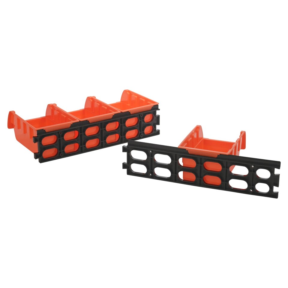image 1 of Stackable Tool Storage Bins Workshop Garage Modular Organiser & Wall Mounts | Orange | Orange | 8