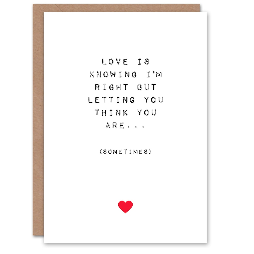 image 1 of Funny Letting You Think Right Anniversary Valentines Him Card