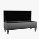 image 2 of Lisbon Plain 137cm Ottoman Storage Bench - Plush Velvet Shoe Bench - Steel Grey Upholstery Footstool with Storage
