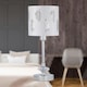 image 4 of Chrome Jewelled Table Lamp with White Fern Shade Chrome | White