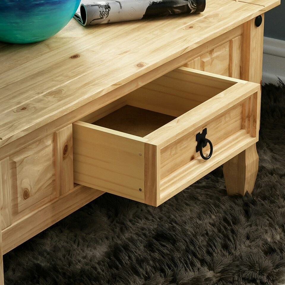image 1 of Vida Designs Corona 1 Drawer Storage Coffee Table, Solid Pine Wood