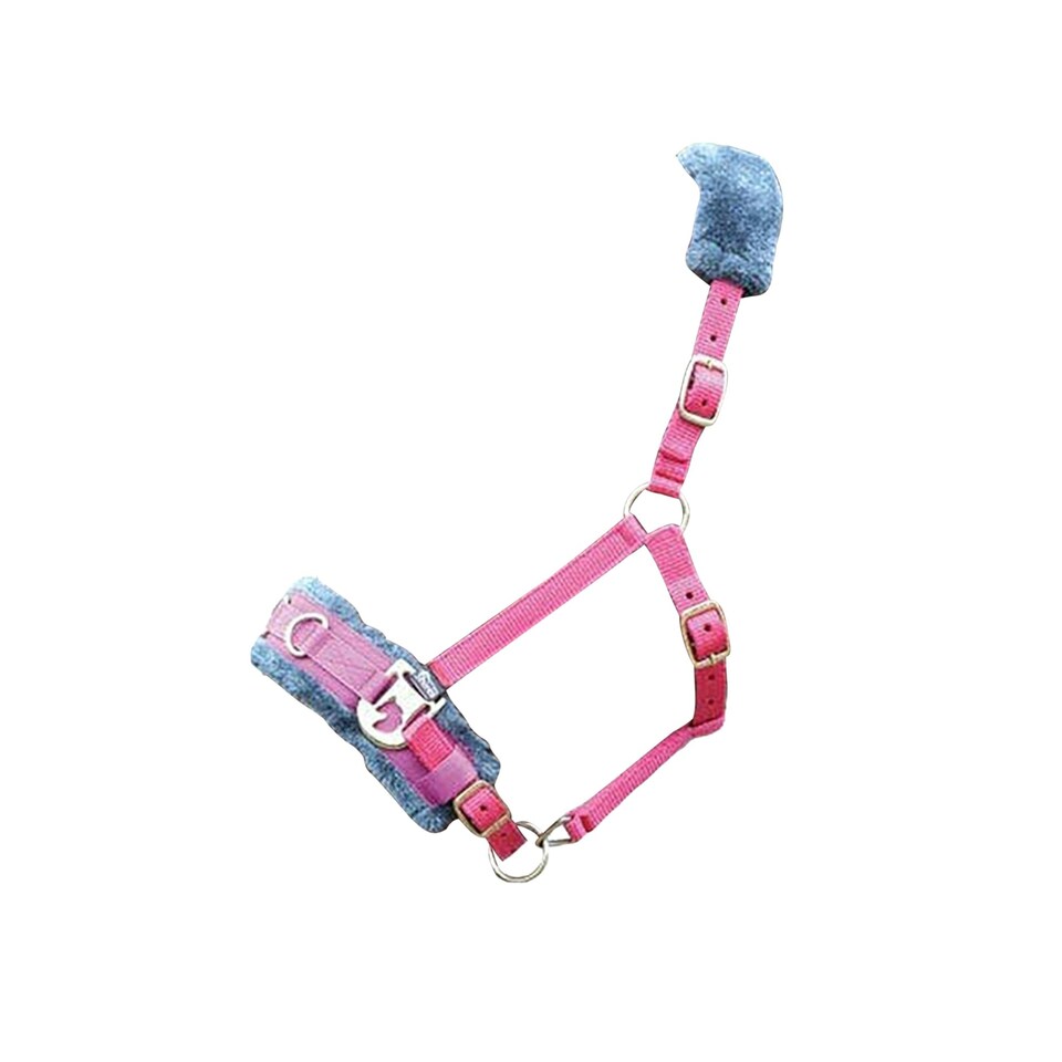image 1 of Shires Fleece Lined Plush Horse Lunge Cavesson - Pink - X Full