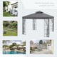 image 7 of Outsunny 3 x 3m Patio Gazebo Canopy Garden Pavilion Tent Shelter with 2 Tier Roof and Mosquito Netting, Steel Frame, Grey